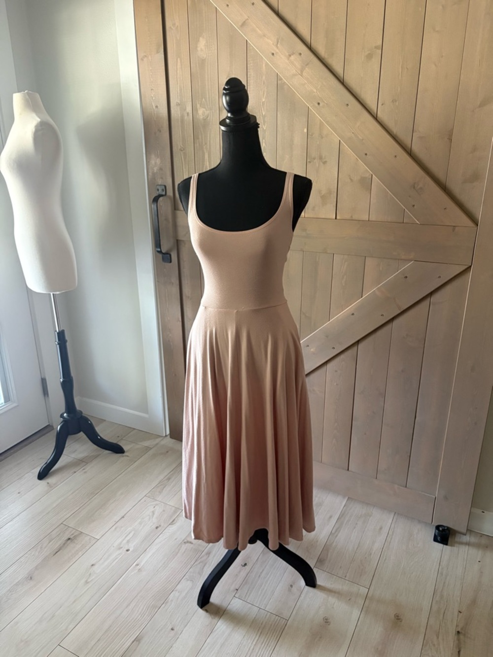 Reformation Blush Fit and Flare Midi Dress XS with Pockets